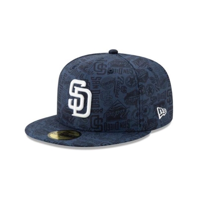 Blue San Diego Padres Hat - New Era MLB Sketched 59FIFTY Fitted Caps USA7156283